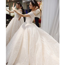 Load image into Gallery viewer, Off The Shoulder Wedding Dress Sweep Train Ball Gown Wedding Gown Vestido De Noiva Luxury Prinecess Bride Dress

