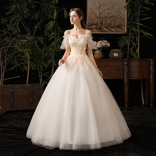 Sweetheart Lace Wedding Dress Marriage Customer Made Size Ball Gowns Off White Cheap Bridal Dress 35