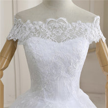 Load image into Gallery viewer, Wedding Dress Sleeveless Organza Court Train Lace Up Ball Gown Off The Shoulder
