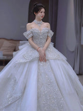 Load image into Gallery viewer, Off The Shoulder Handmade Appliques With Beading Princess Ball Gowns
