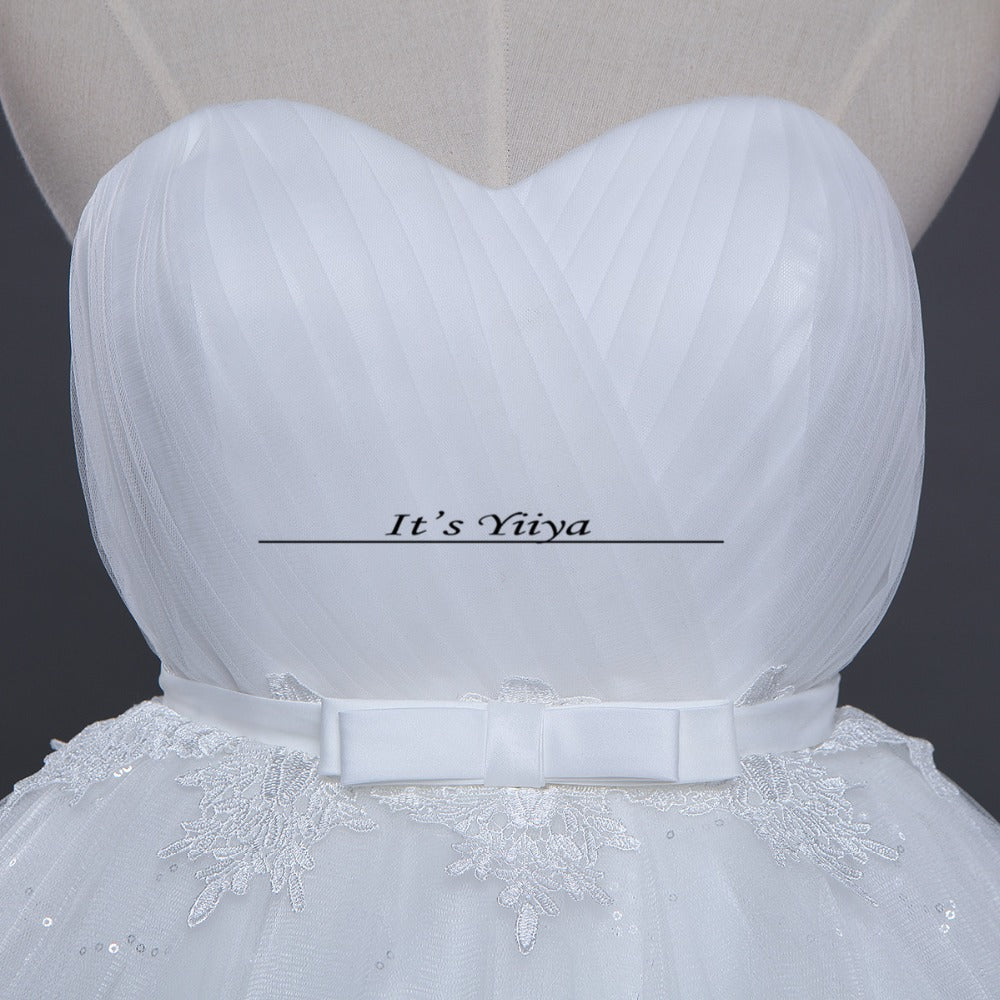 Free shipping White Wedding Ball Gowns Strapless Sex Sleeveless Cheap –  Elleseal